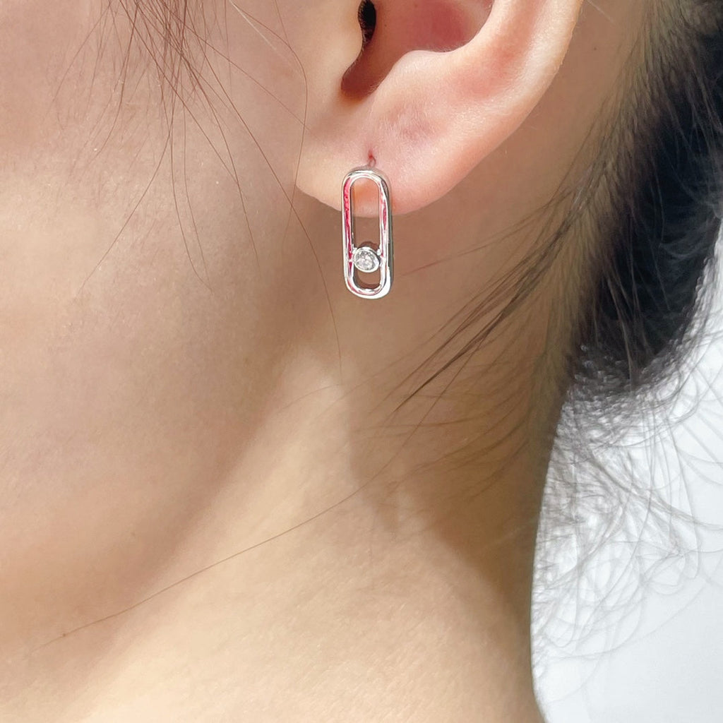 [Loco]MOVE UNO SMALL 1 DIAMOND EARRINGS