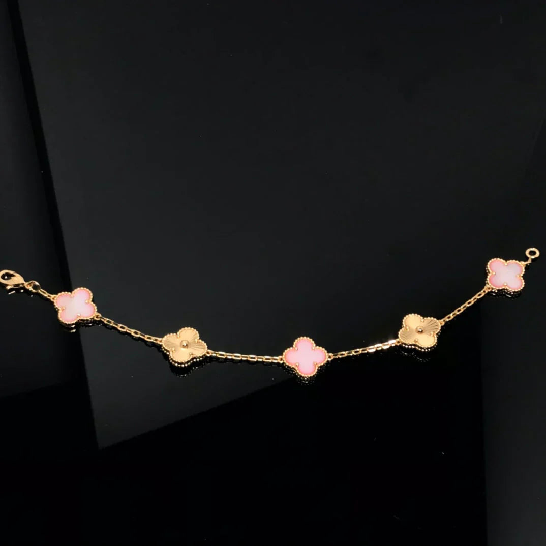 [Loco]New  CLOVER 5 MOTIFS  PINK MOP BRACELET COLLECTION